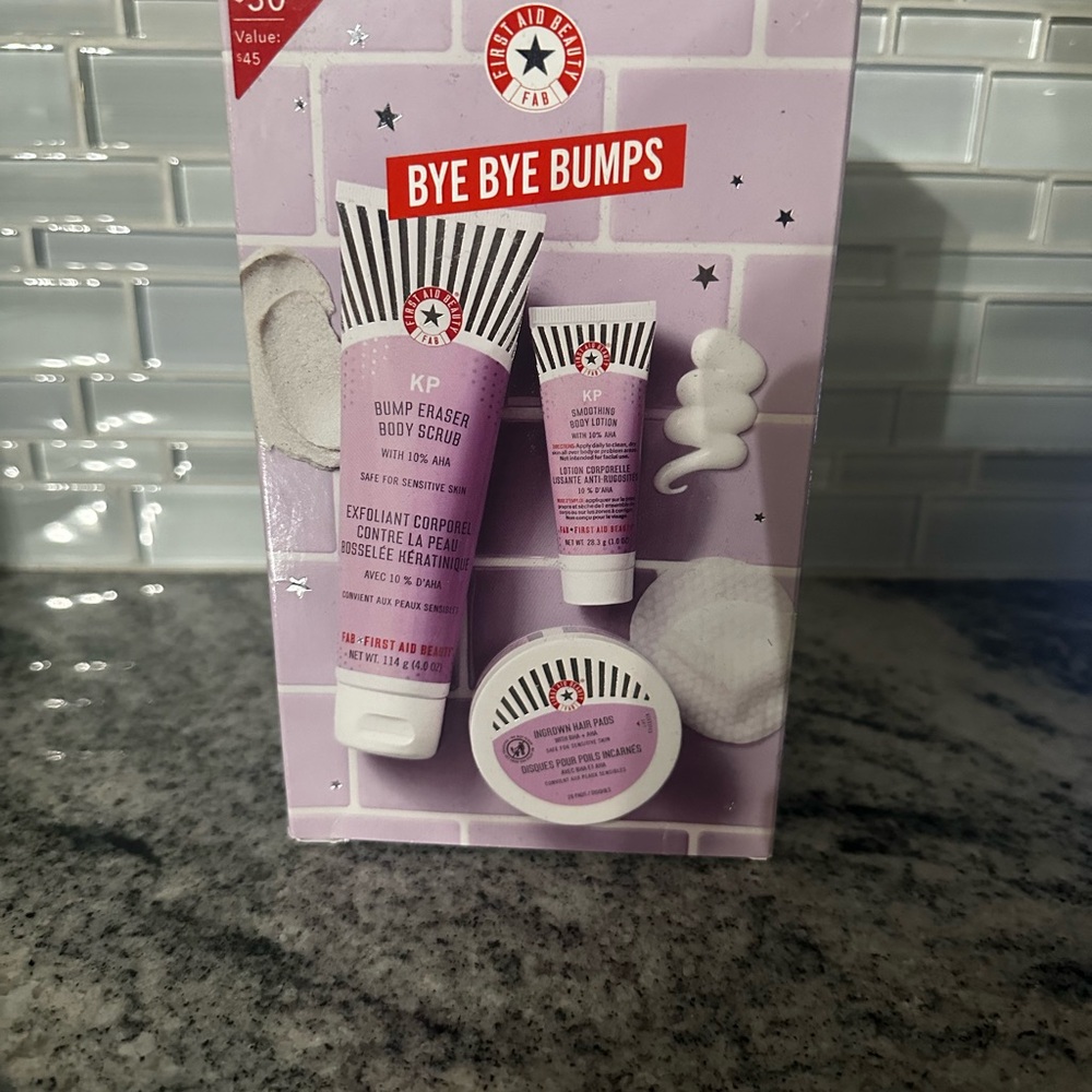 First Aid Beauty Bye Bye Bumps 3 Piece Kit! Brand New!